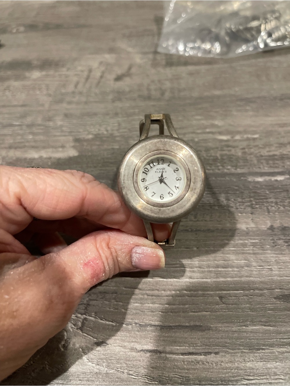 Anne Klein Silver-Tone Round Bracelet Watch Accent